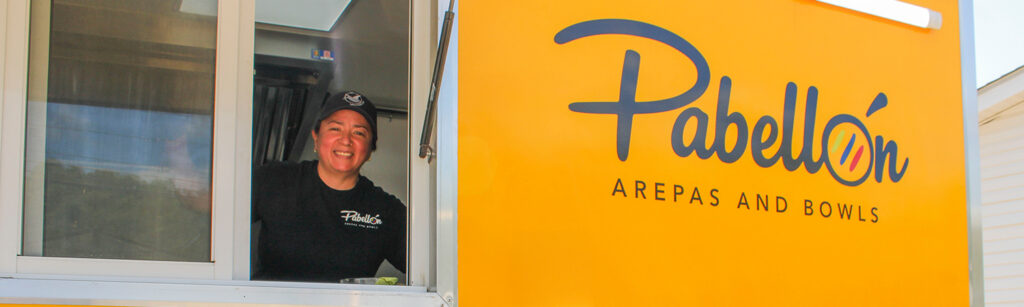 Member inside her foodtruck